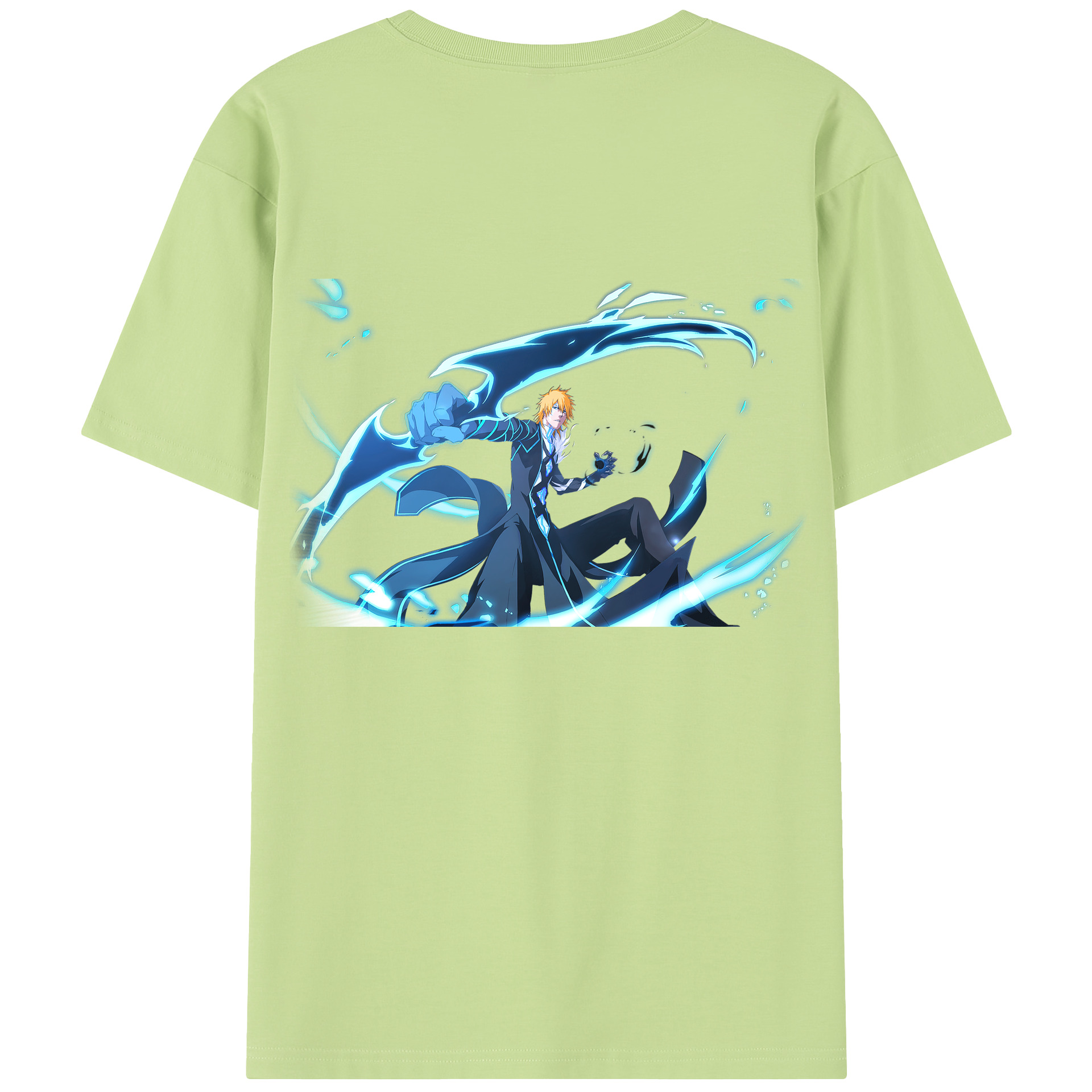 （画像用） ブリーチ 黒崎一護（くろさき いちご）BLEACH Kurosaki Ichigo 綿100％半袖Tシャツ（背面プリント）